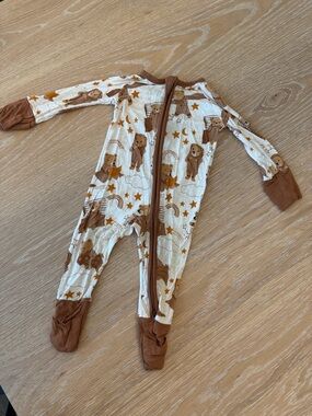 Little Sleepies Bear Storybook Zippy | Cream & Brown | 0-3 Months